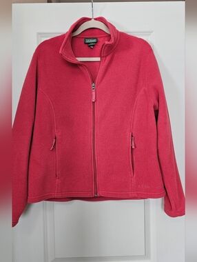 L.L.Bean Polartec Fleece Jacket Women’s L Pink Full Zip Outdoor Hiking Cozy